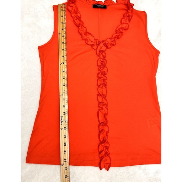 New Gran Sasso Coral Sleeveless 100% Cotton Ruffle Top SZ 8 Made in Italy - Picture 5 of 9